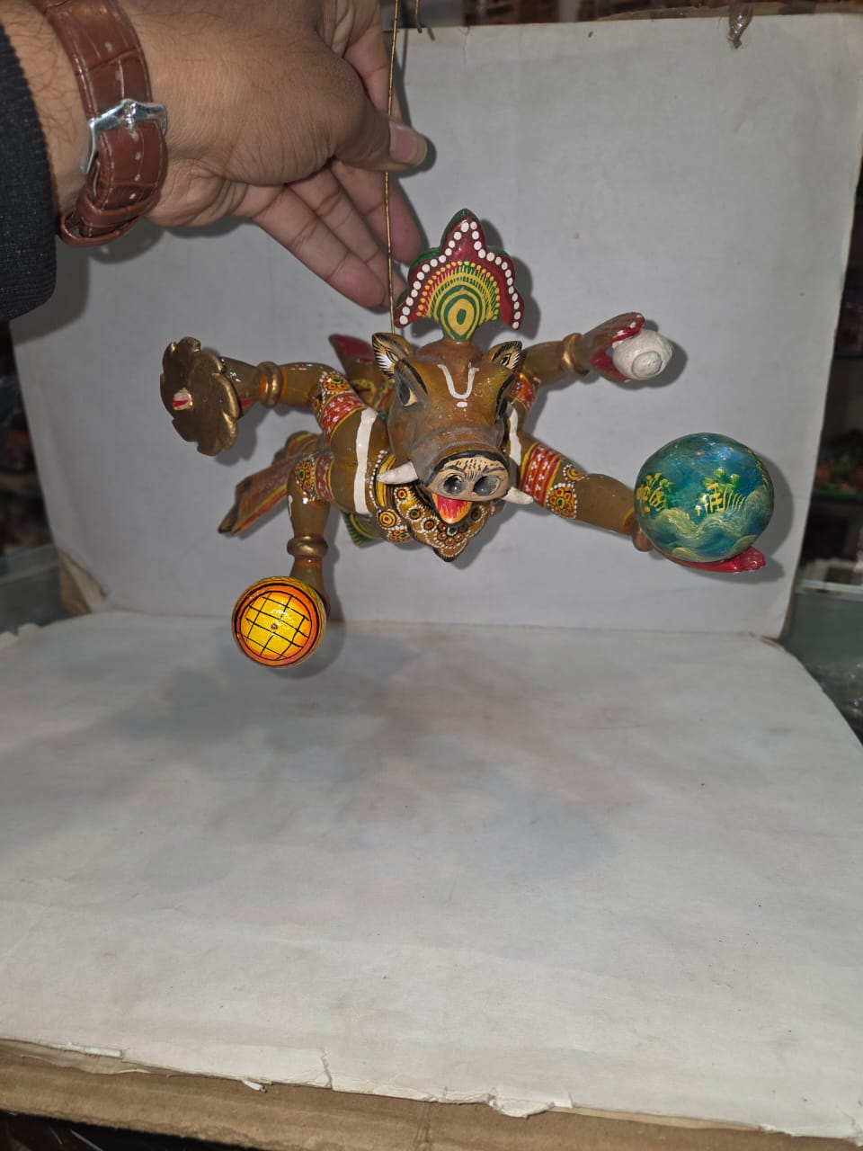 Handcrafted Wooden Varaha Avatar Wall Hanging